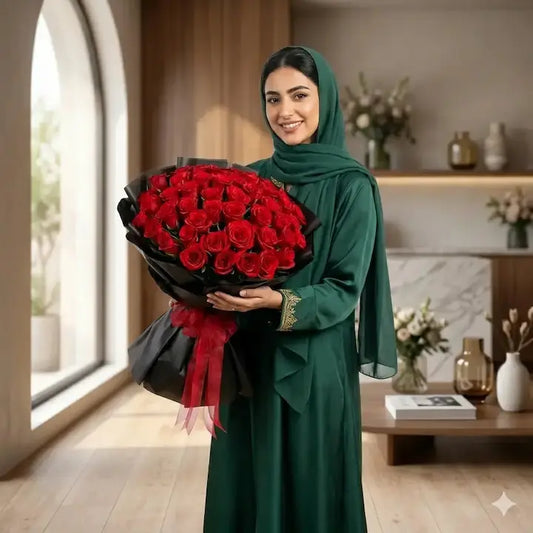 100 Premium Red Roses Bouquet – Express Flower Delivery Dubai
