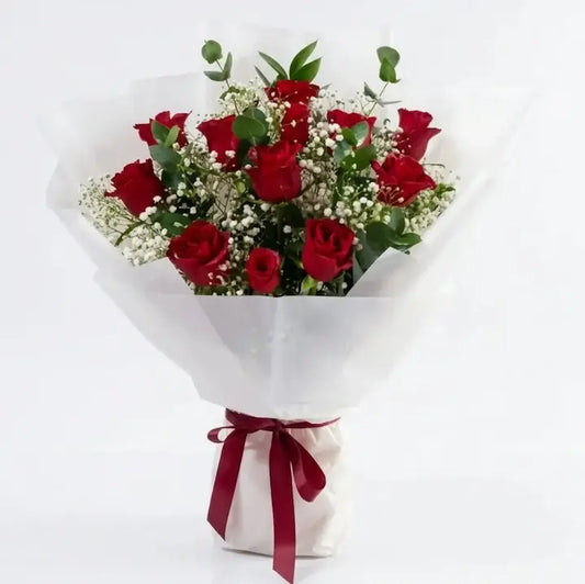 50 Luxury Red Roses Bouquet | Anniversary Flowers Dubai | Order Bouquets for Wife