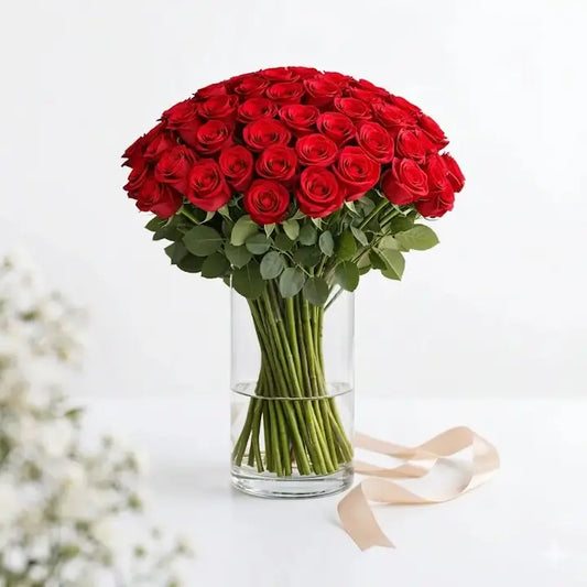 Signature 50 Red Roses Bouquet Buy Flowers Online Dubai | Order Fresh Roses