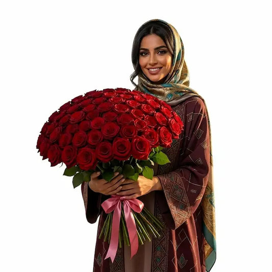 100 Premium Red Roses Bouquet  Best Flower Shop Near Me Dubai | Open Now | FlowersBox