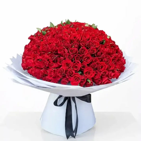 Premium 100 Red Roses Signature Bouquet Flowers Dubai | Luxury & Cheap Bouquet Delivery