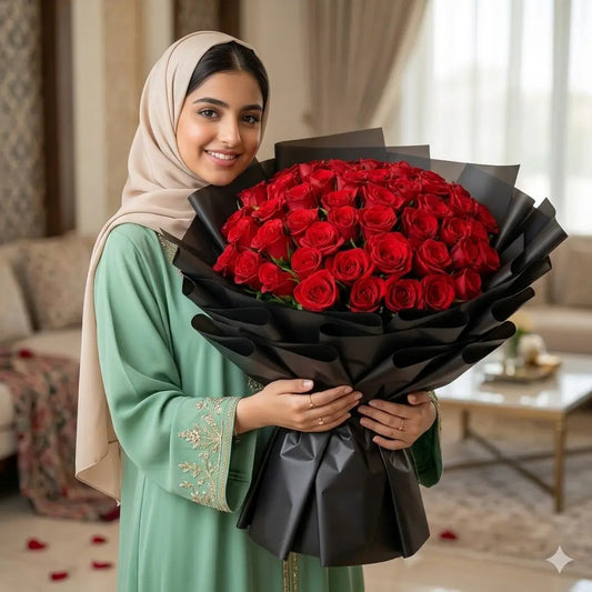 Luxury 50 VIP 1 Hour Flower Delivery Dubai | Fast Fresh Blooms Gifting - FLOWERSBOX.AE