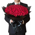 Premium 100 Red Roses | Flower Delivery Dubai Same Day - FLOWERSBOX.AE