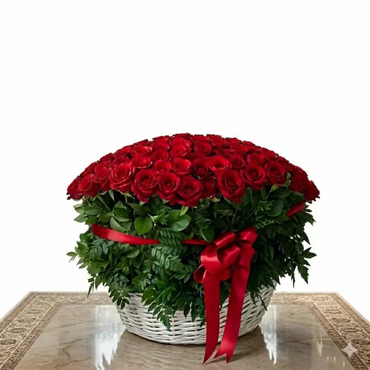 500 Luxury Red Roses Basket – Wedding Flowers Dubai | Custom Bridal & Decor